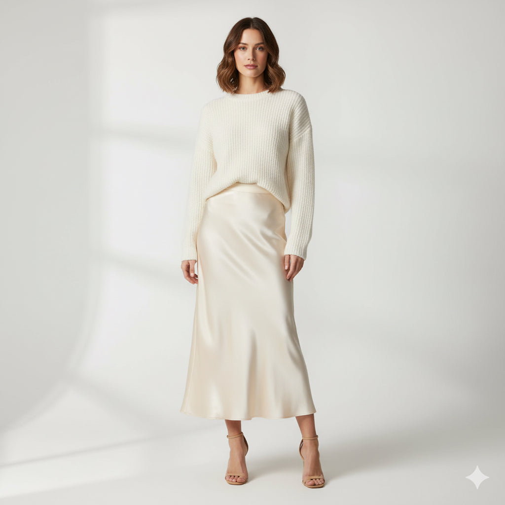 Midi Slip Skirt Fish tail Korean style