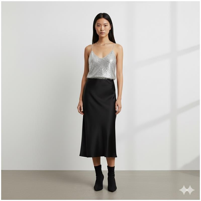 Midi Slip Skirt Fish tail Korean style