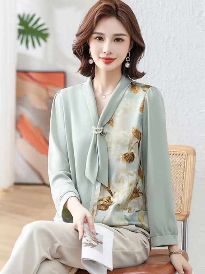 Half Print Neck Tie Knot Top