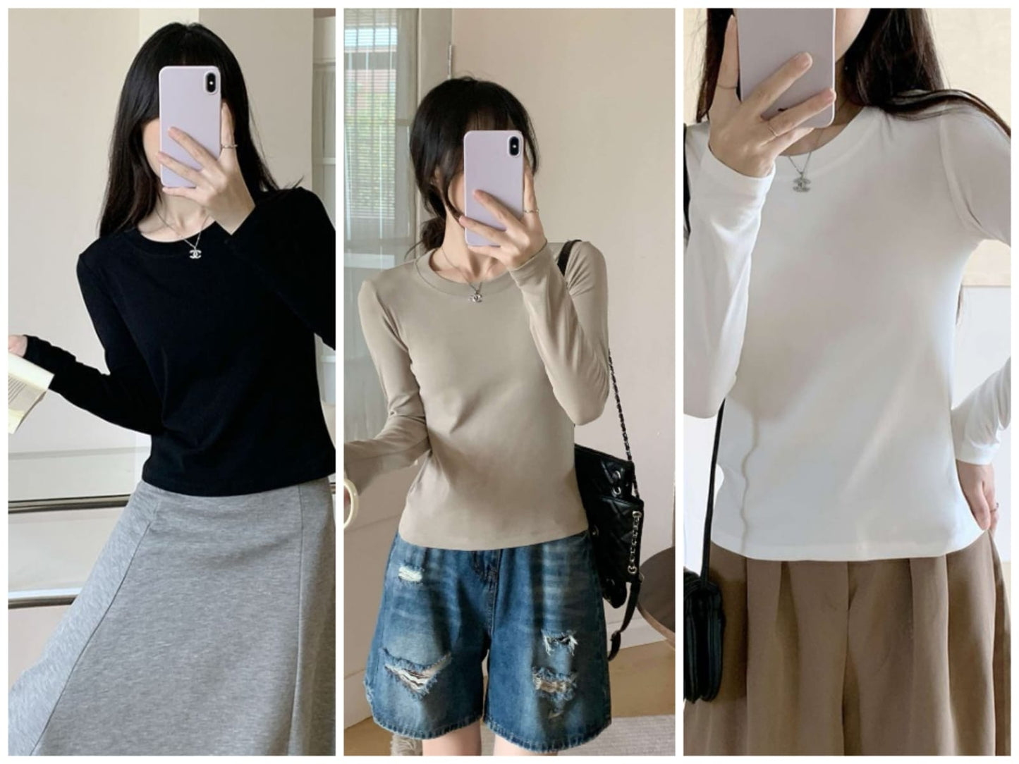 shoulder-length sleeve T-shirt women's autumn and winter stretch slim slim cropped shirt with a cotton base layer top