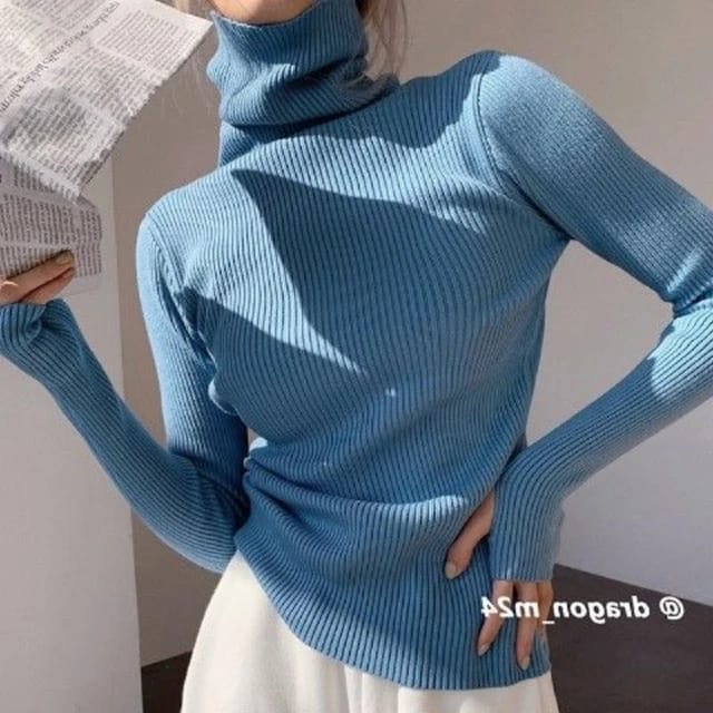 Women High neck full sleeves knitted Blouse/Top