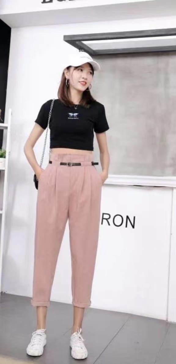 Women Pants High Waist Beige Black Pants For Women Office Wear Streetwear Pants Spring Fashion Women Trousers