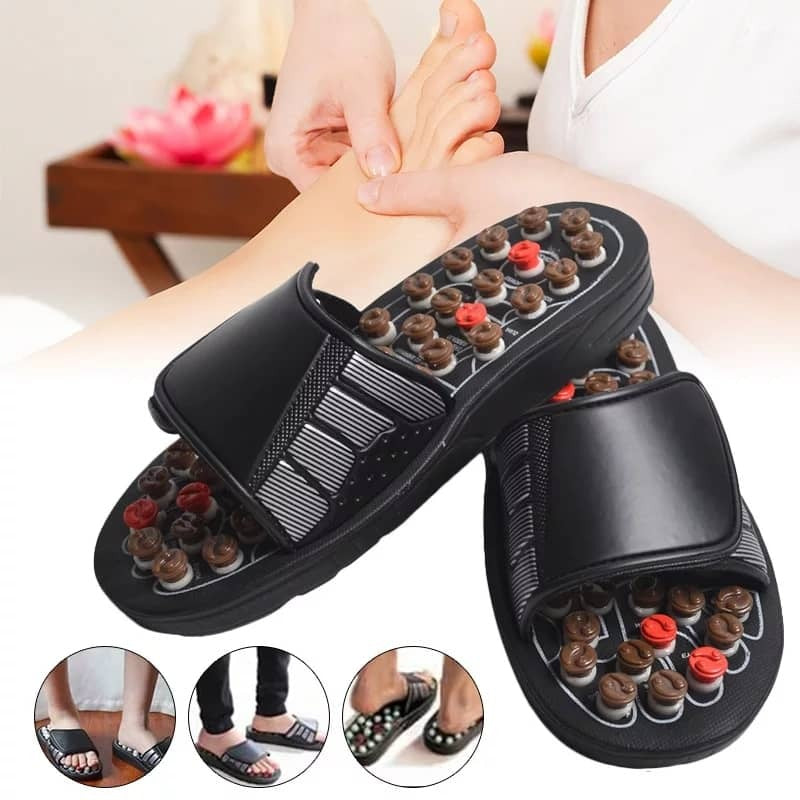 Spring Acupressure Magnetic Therapy Sandals |Yoga Paduka Acupressure Foot Relaxer| Foot Massager Slipper| Rotating Acupressure Foot Slippers for Men & Women