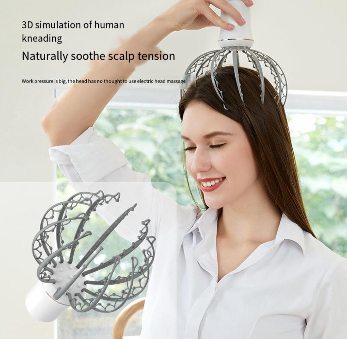 Head Massager, Scalp Leather Massage with 20 Branches Massager, Relaxing Scraper for Scalp Leather, Stimulation, Stress Reduction