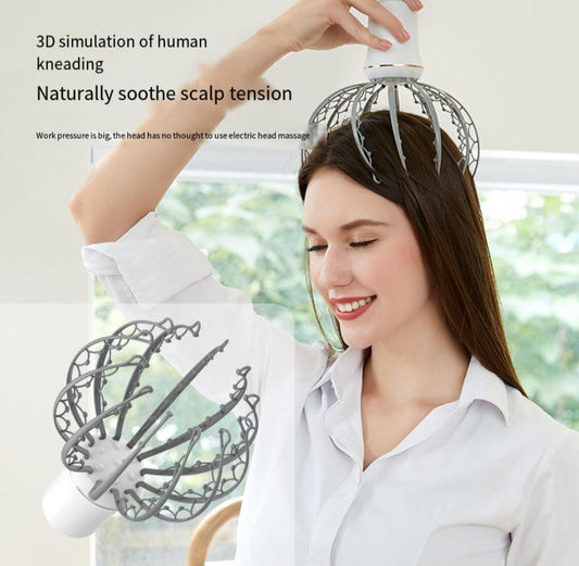 Head Massager, Scalp Leather Massage with 20 Branches Massager, Relaxing Scraper for Scalp Leather, Stimulation, Stress Reduction