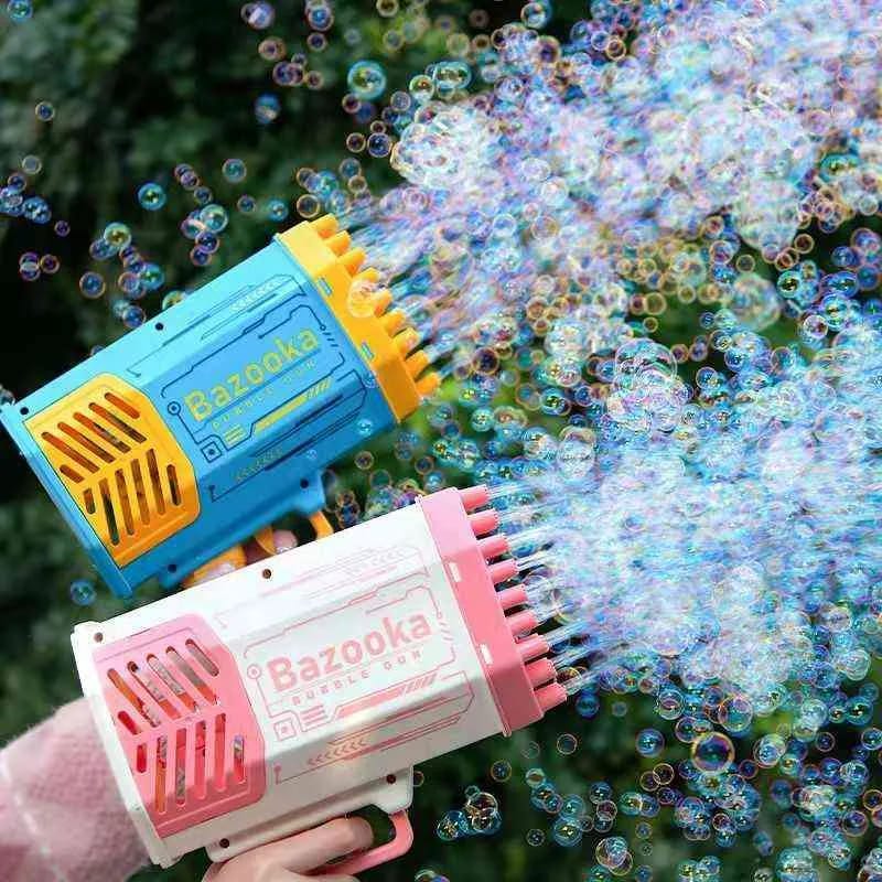 Bubble Machine Gun for Kids, Popular 69 Holes Rocket Bubble Maker,TIK Tok Bubble Gun Children's Toys Gifts for Adults Children Playing and Indoor Outdoor Party Wedding