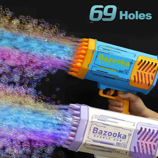 Bubble Machine Gun for Kids, Popular 69 Holes Rocket Bubble Maker,TIK Tok Bubble Gun Children's Toys Gifts for Adults Children Playing and Indoor Outdoor Party Wedding