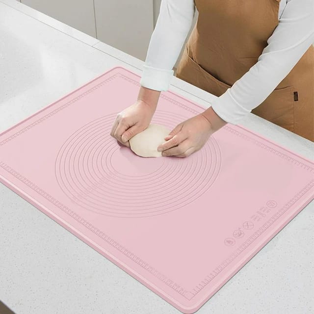 Silicone Baking Mat Large Pastry Rolling Sheet with Measurements Non-Stick Pan Pastry Mat for Pie/Cake/Bread/Pizza/Fondant Icing