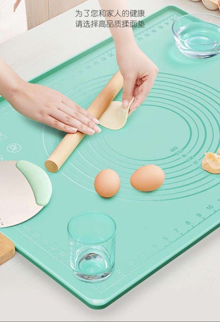 Silicone Baking Mat Large Pastry Rolling Sheet with Measurements Non-Stick Pan Pastry Mat for Pie/Cake/Bread/Pizza/Fondant Icing