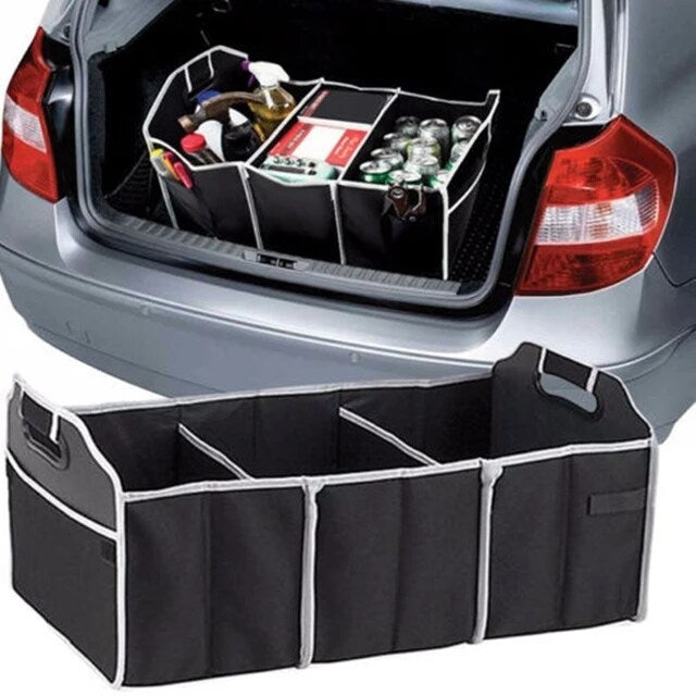  Car Boot Organiser with 3 Compartments and Cool Bag Foldable (Organiser Car Storage Bag)