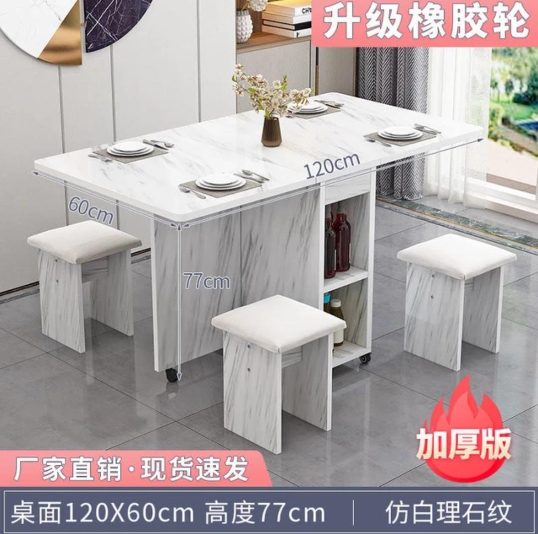 Modern Simple Design Multifunctional Folding Table Modern Simple Dining Table Chair Set Household Coffee Tables For Living Room Clearance Dining Room Furniture Easy Assembly