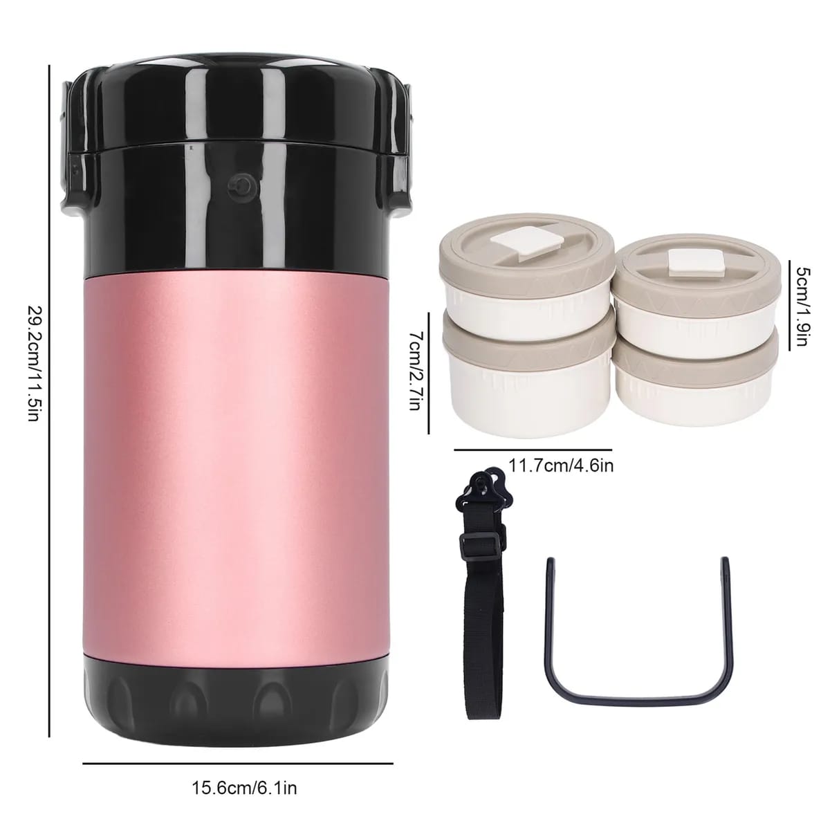 Stainless Steel Vacuum Pack Health Lunch Box with Insulated Glass for Business Trips Goddess Pink