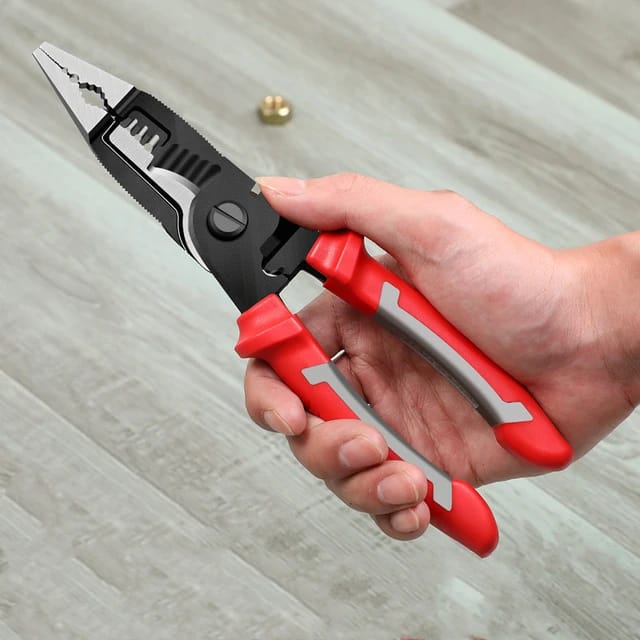 Multifunctional Electrician Pliers with Crimper Cutters 8.5 Inch Wire Stripper Pliers Heavy Duty Multi Function Tool for Electrical Wiring Work Industrial or Household