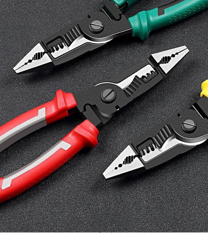 Multifunctional Electrician Pliers with Crimper Cutters 8.5 Inch Wire Stripper Pliers Heavy Duty Multi Function Tool for Electrical Wiring Work Industrial or Household