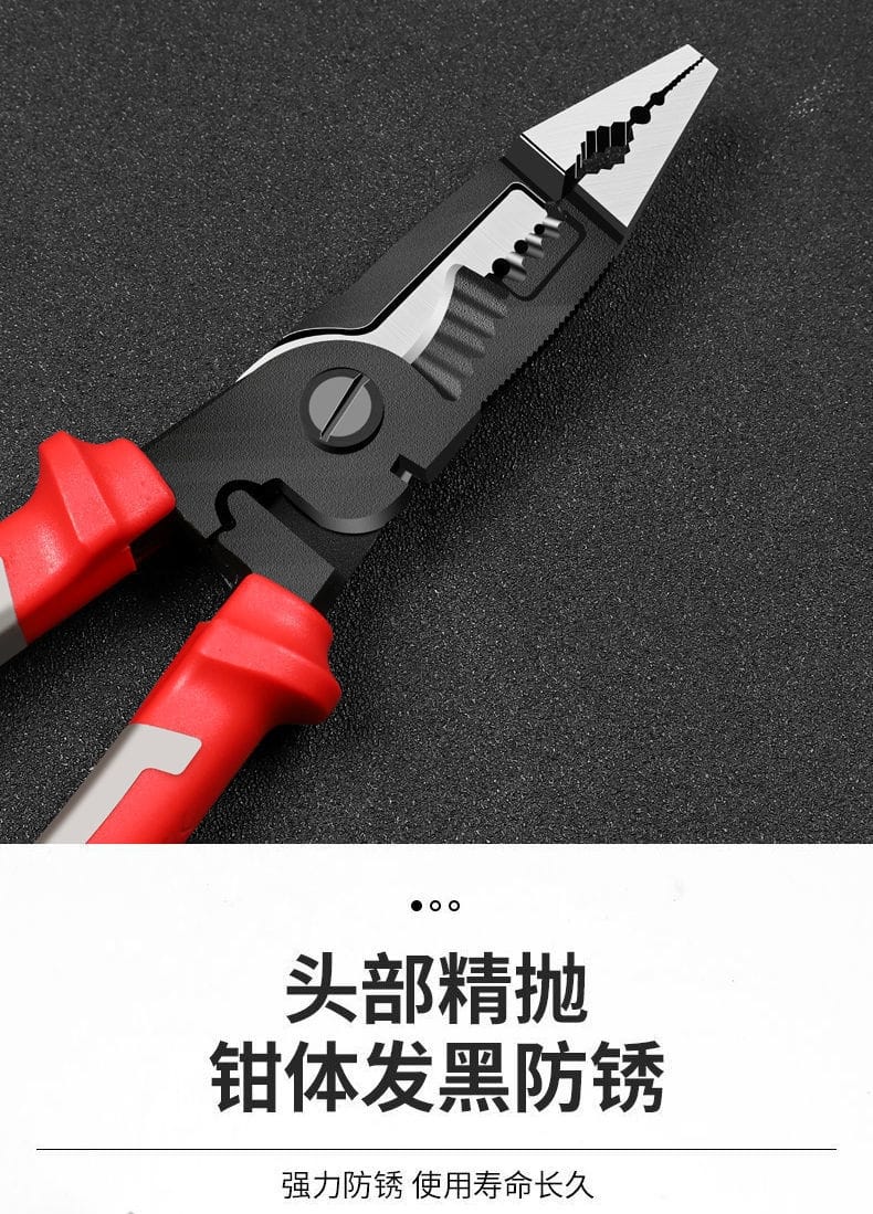 Multifunctional Electrician Pliers with Crimper Cutters 8.5 Inch Wire Stripper Pliers Heavy Duty Multi Function Tool for Electrical Wiring Work Industrial or Household