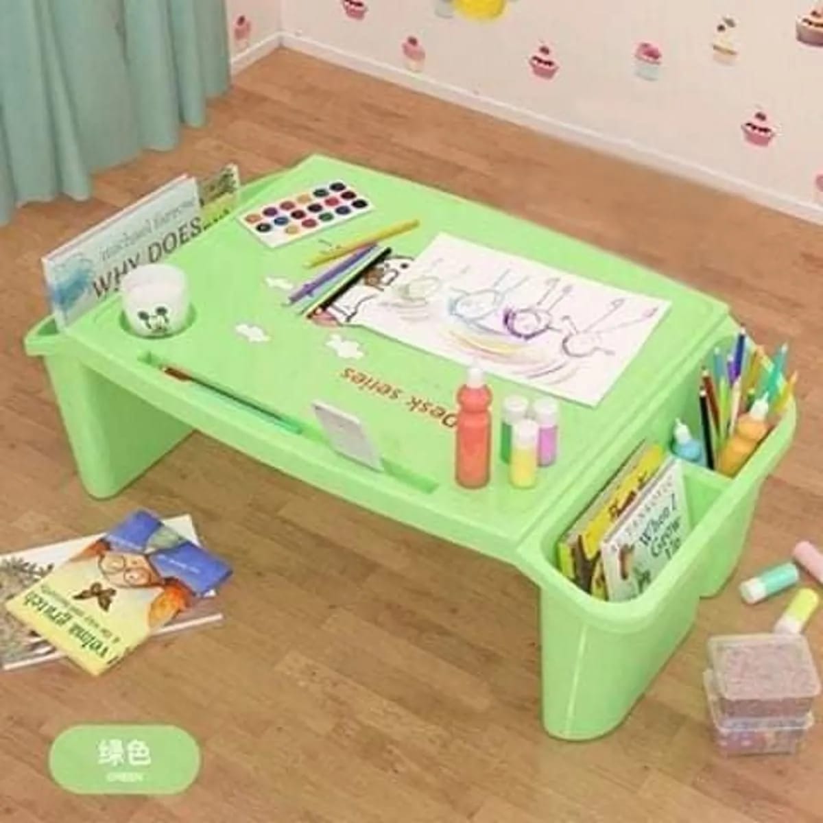 Children's Plastic Study Table with Storage (Small)