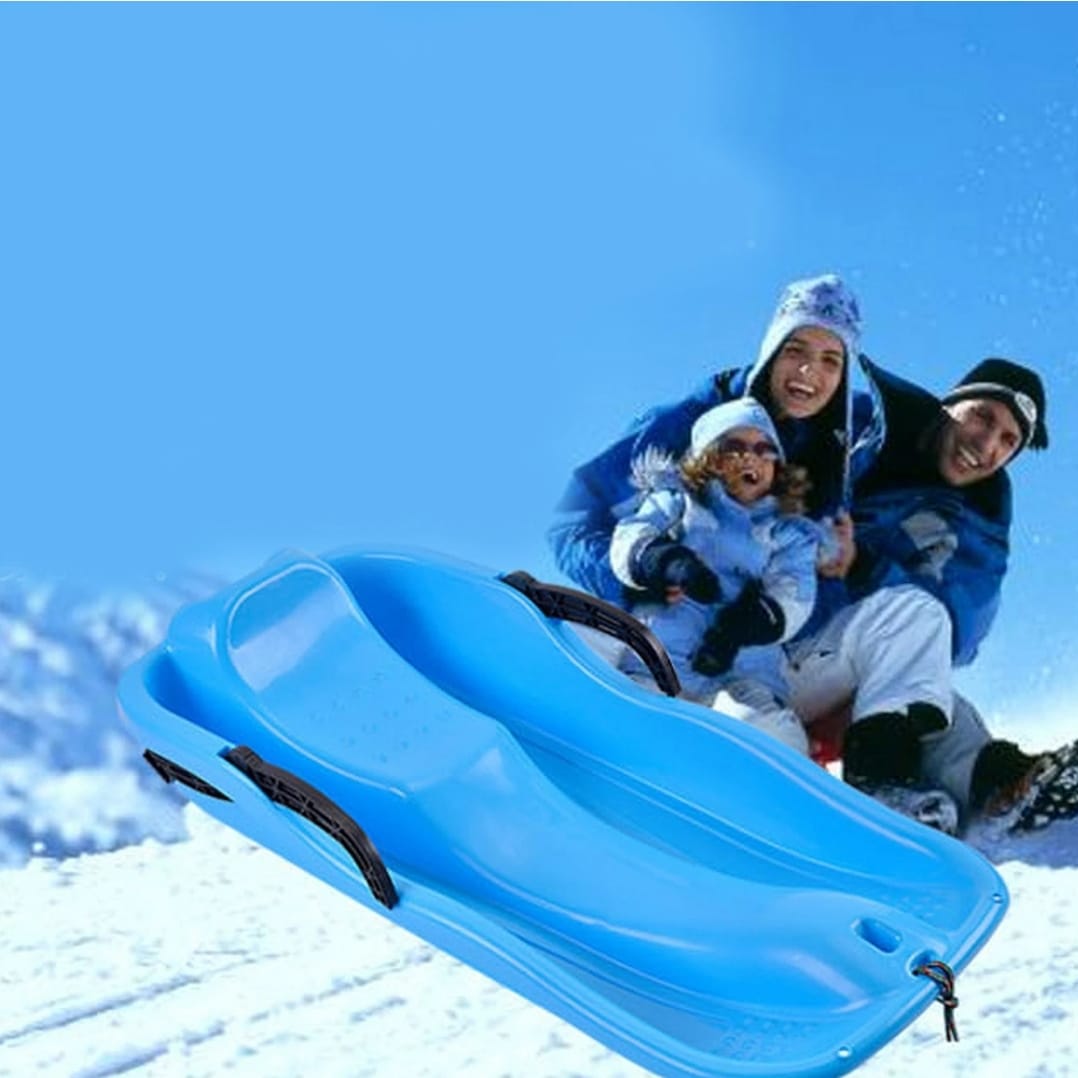 Snow Sled Outdoor Playing Thicken Antifreeze Sled Toboggan, Pulling Snow Seats Sliding Board for Kids Adults Children,Blue