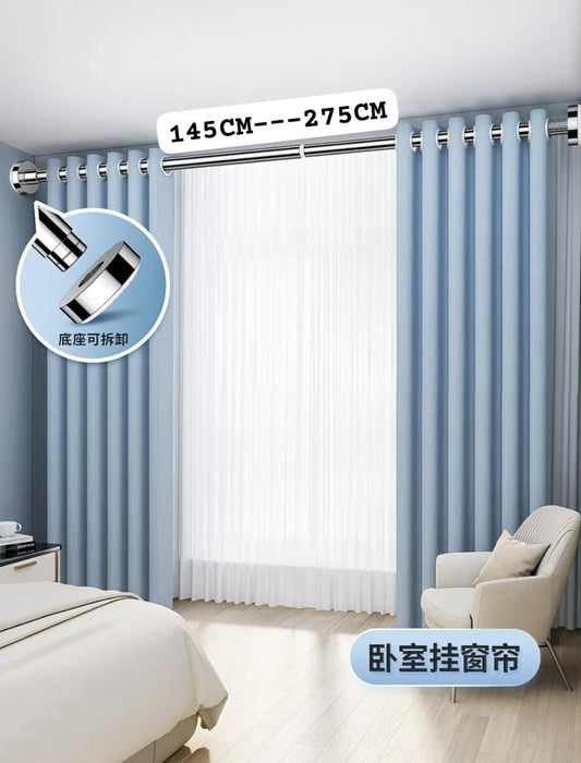 Shower Curtain Rod Telescopic Shower Track, Medium Length Stainless Steel Rod, No Drill Holes, Curtain Rods, Wardrobe Rails modern Shower Curtain Rods Multi-Function Shower Curtain Rod