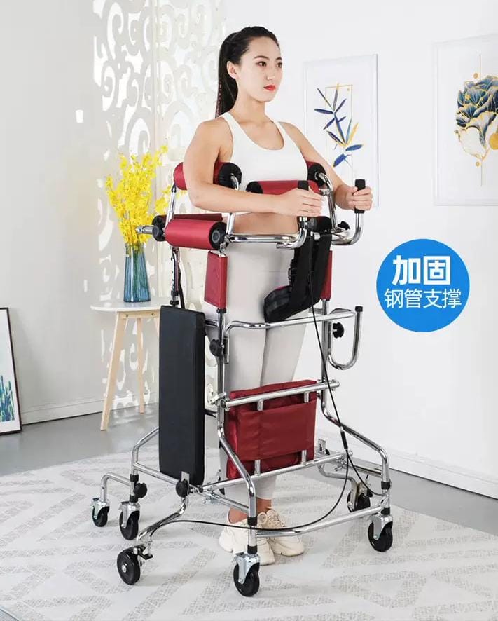 Seniors Rolling Walker Adult Walker, Elderly Rehabilitation Training for Stroke Hemiplegia Equipment Assist Lower Limb Walking Thicken Standing Frame - Easy to Assemble