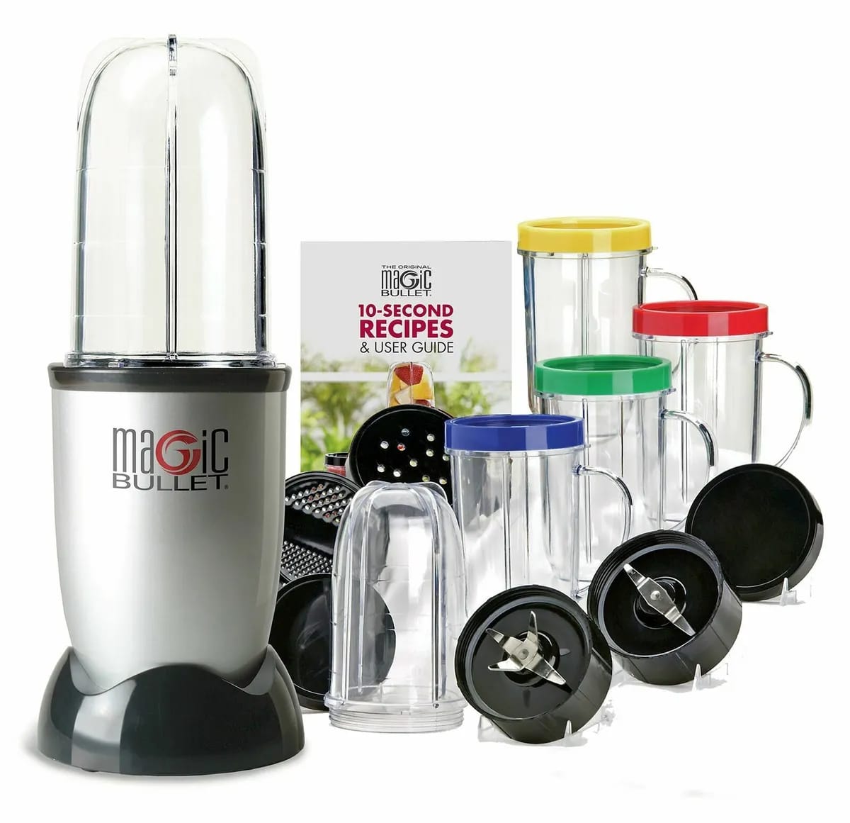 Compact High Speed Blender for Fruit and Vegetables, BPA Free, 200 W, with Recipe Book in Spanish, Dishwasher Safe, Grey