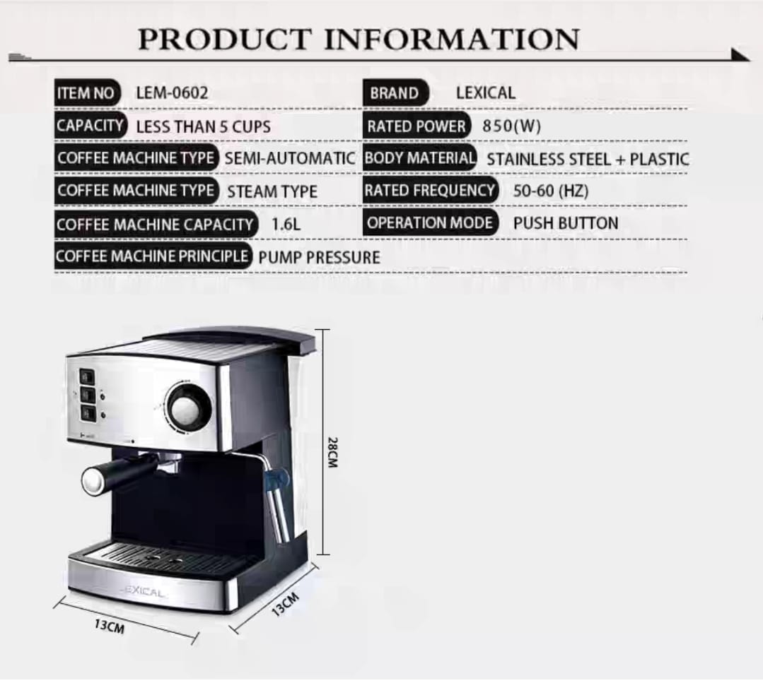 Coffee Pot Espresso Machine Milk frother Kitchen Appliance Electric Foam Cappuccino Latte Mocha Coffee Machine