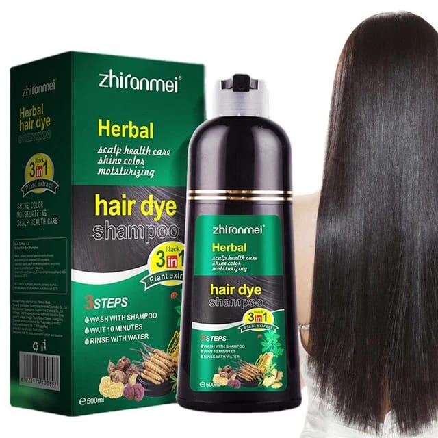 White to Black Shampoo, 100ml Easy Hair Dye Shampoo, 3 in 1 Instant Black Hair Shampoo, Hair Dye Shampoo Blanket Grey Hair, Herb Hair Darning Shampoo for Women and Men