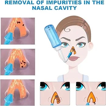 Nose Wash Cleaner Pressure Rinse Nasal Irrigation BPA Free with 30 Nasal Wash Salt Packets and Sticker Jal Neti For Adults Children Nose Care