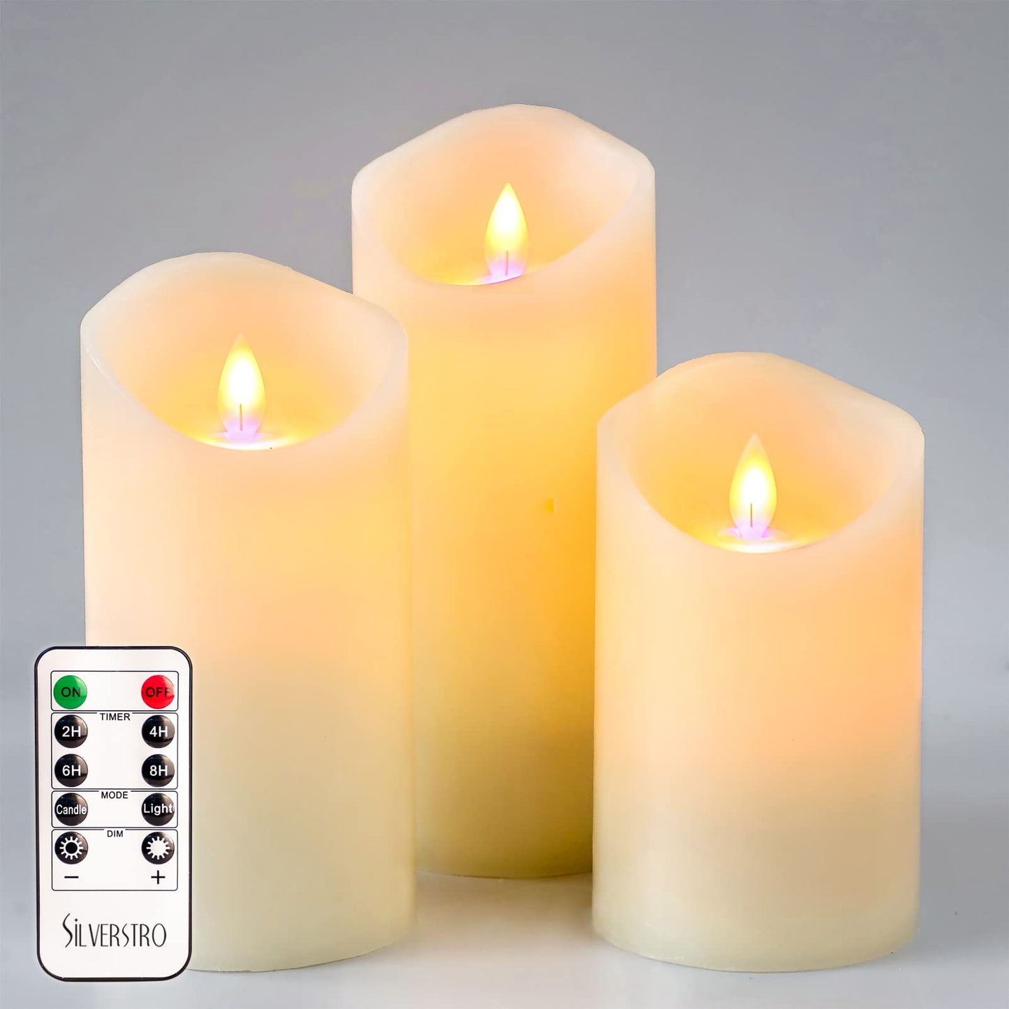 Rechargeable Flameless Candle, LED Flickering Candles Tea Lights Pillar Candles Sets with Adjustable Brightness and Timing Remote, Warm Light for Wedding, Valentine's Day, Halloween, Christmas