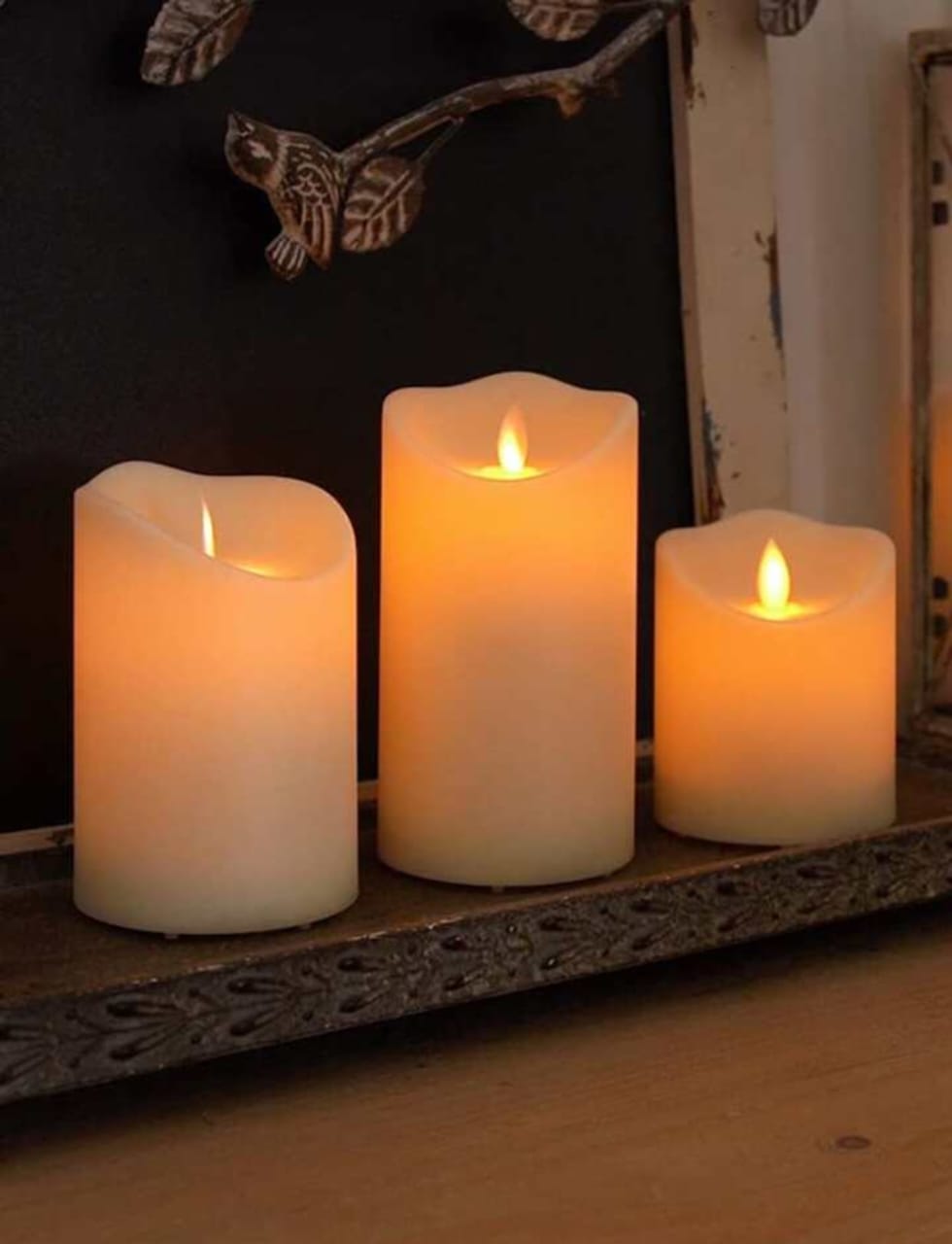 Rechargeable Flameless Candle, LED Flickering Candles Tea Lights Pillar Candles Sets with Adjustable Brightness and Timing Remote, Warm Light for Wedding, Valentine's Day, Halloween, Christmas