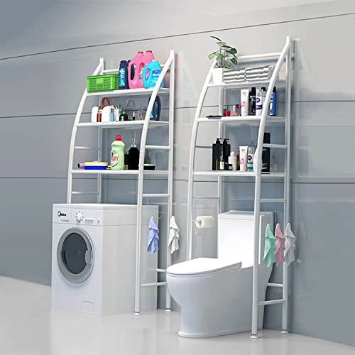 Over The Toilet Storage Shelf 2 Tier Shelf Toilet Washing Machine Rack Bathroom Space Saving Organizer Shelf Toilet