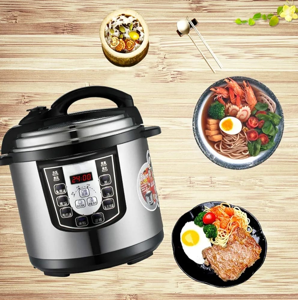 Electric Pressure Cooker, 6 Liters, 13 Smart Programs, Brushed Stainless Steel/Black./egg boiler/Rice Cooker/Steamer and Warmer