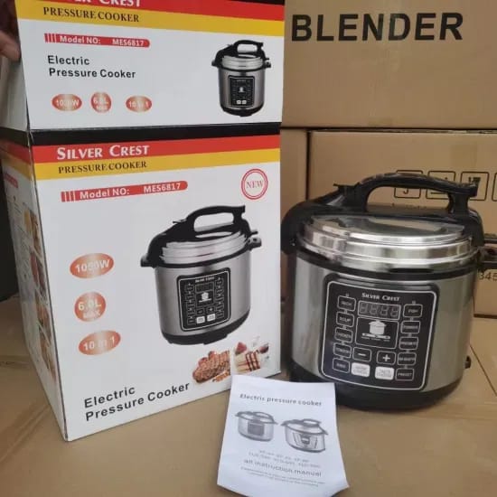 Electric Pressure Cooker, 6 Liters, 13 Smart Programs, Brushed Stainless Steel/Black./egg boiler/Rice Cooker/Steamer and Warmer