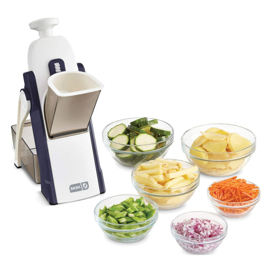 Safest Mandoline Slicer with 4 Cutting Modes & 40 Thickness Levels to Slice, Dice, Chop, Julienne, Chip Vegetables, Injury-Free Design, with Catch Container, Brush & 5 Recipe Ebooks