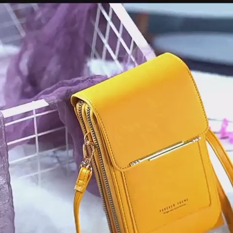 Crossbody Phone Bag for Women, Leather Handbags Mobile Phone Pouch with Long Strap Zips Card Slots, Small Cellphone Shoulder Bags Coin Purse Wallet Gifts for Girl