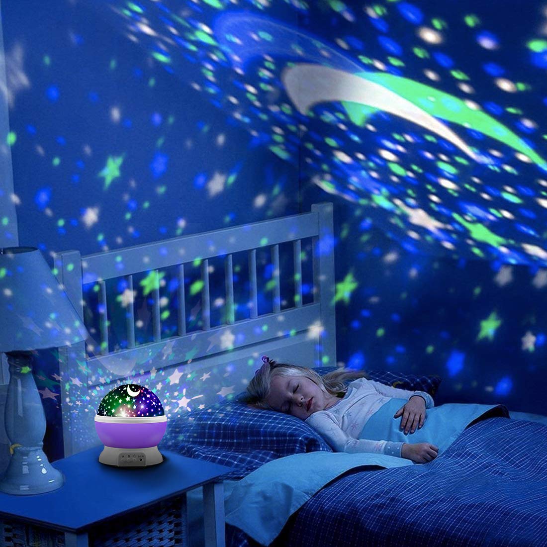 Star Projector Night Lights for Kids, Birthday Gifts for 1-4-6-14 Year Old Girl and Boy, Projection Lamp for Kids Bedroom, Glow in The Dark Stars and Moon for Child Asleep Peacefully-