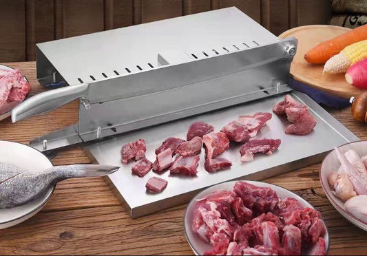 Meat Slicer Commercial Bone Meat Cutter Machine Ribs Meat Chopper Stainless Steel Beef Steak Chicken Duck Fish Lamb Meat Cutting Machine