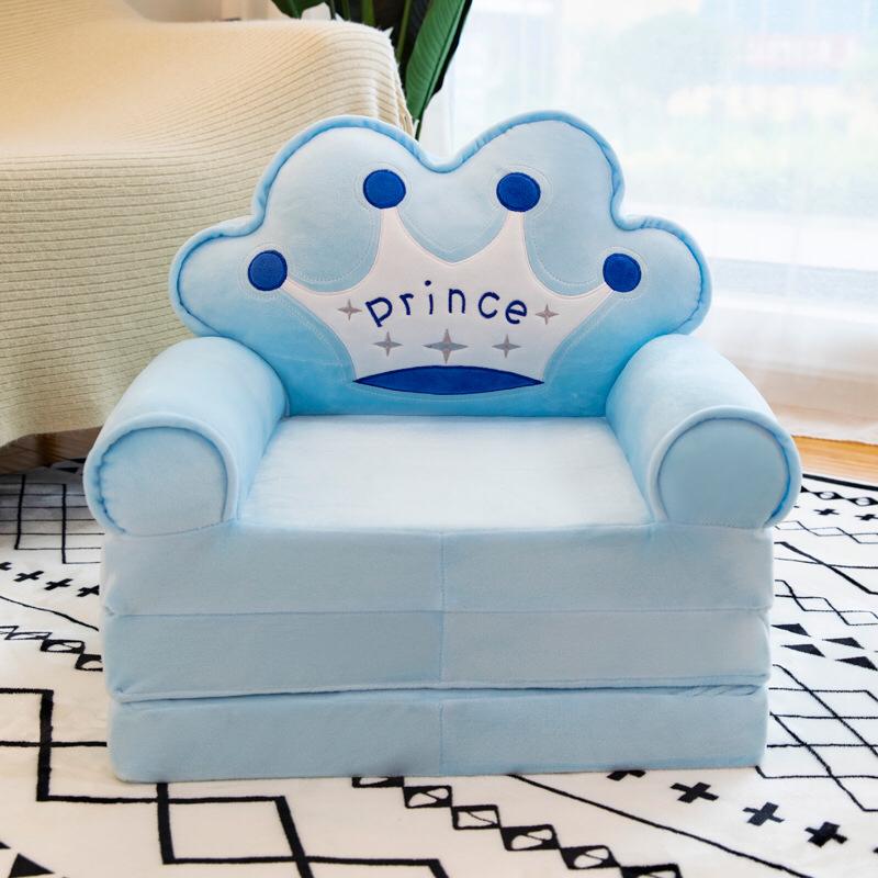 MOCOHANA Plush Foldable Kids Sofa Backrest Chair Children's Flip Open Sofa Bed Kids Upholstered Foam Chair Toddler Recliner Cute Cartoon Toddler Armchair for Living Room Bedroom