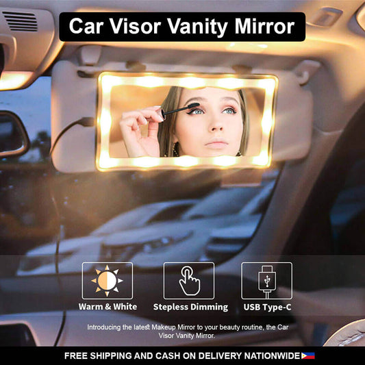 Car vanity make up mirror with lights