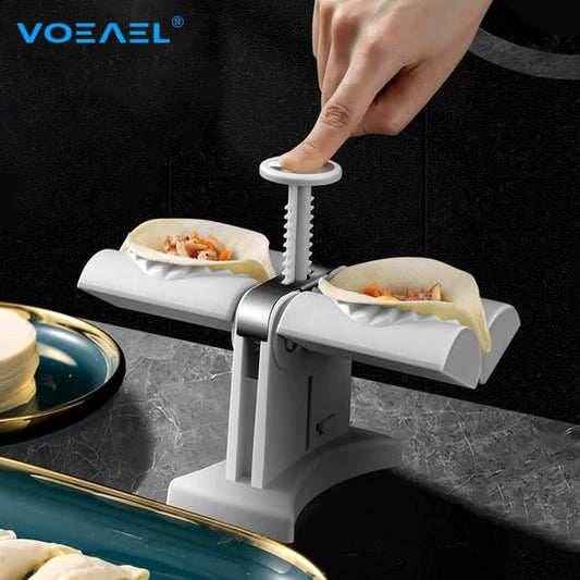 Dumpling Maker, Double Head Automatic Dumpling Maker Mold, Manual Dumpling Machine Mold, Quickly Cooking Tools for Make Dumpling, Easy Tool for Dumpling