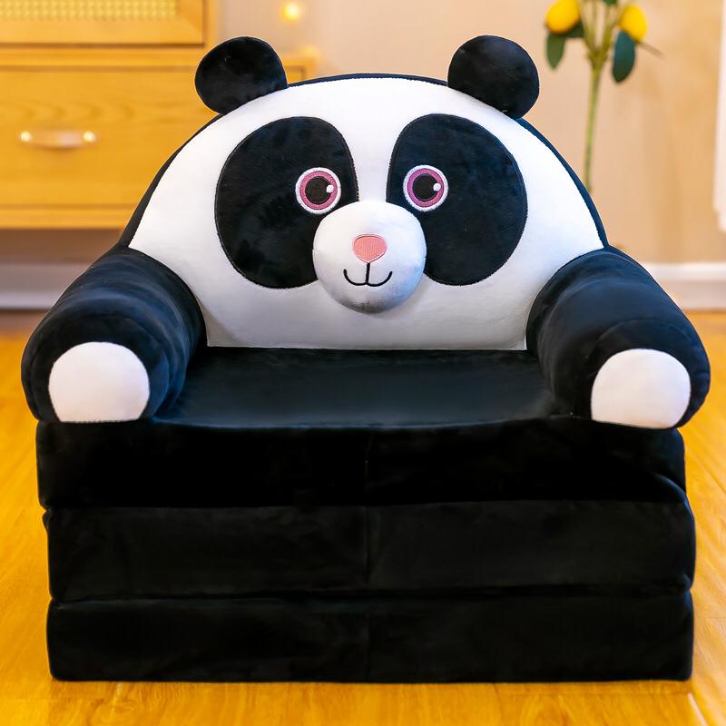 MOCOHANA Plush Foldable Kids Sofa Backrest Chair Children's Flip Open Sofa Bed Kids Upholstered Foam Chair Toddler Recliner Cute Cartoon Toddler Armchair for Living Room Bedroom