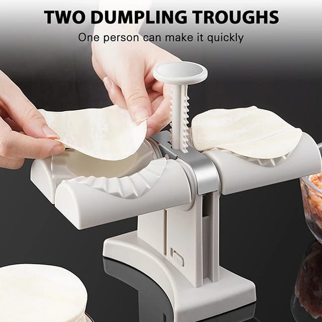 Dumpling Maker, Double Head Automatic Dumpling Maker Mold, Manual Dumpling Machine Mold, Quickly Cooking Tools for Make Dumpling, Easy Tool for Dumpling