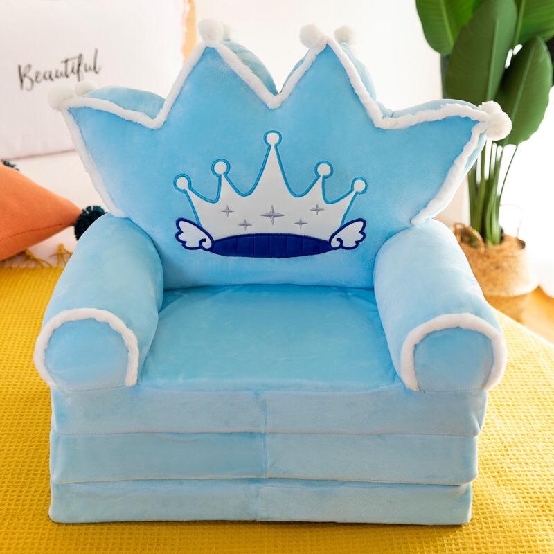 MOCOHANA Plush Foldable Kids Sofa Backrest Chair Children's Flip Open Sofa Bed Kids Upholstered Foam Chair Toddler Recliner Cute Cartoon Toddler Armchair for Living Room Bedroom