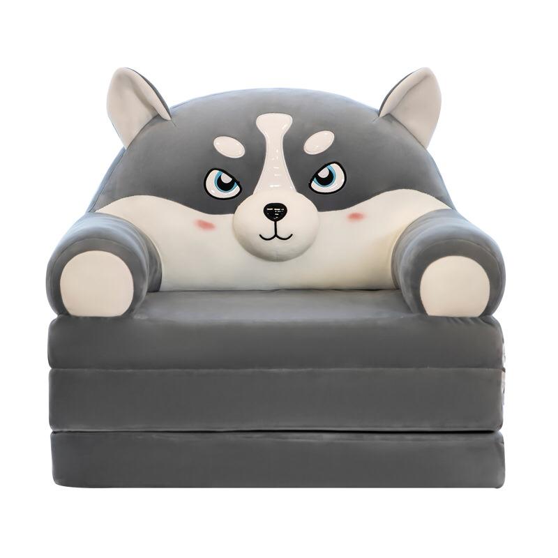 MOCOHANA Plush Foldable Kids Sofa Backrest Chair Children's Flip Open Sofa Bed Kids Upholstered Foam Chair Toddler Recliner Cute Cartoon Toddler Armchair for Living Room Bedroom