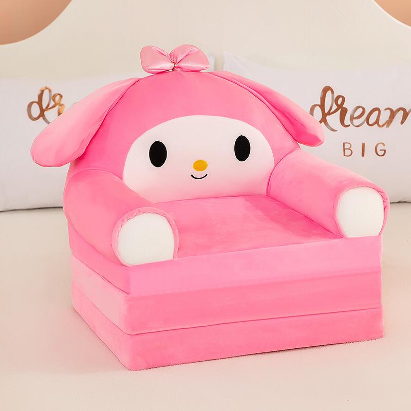 MOCOHANA Plush Foldable Kids Sofa Backrest Chair Children's Flip Open Sofa Bed Kids Upholstered Foam Chair Toddler Recliner Cute Cartoon Toddler Armchair for Living Room Bedroom