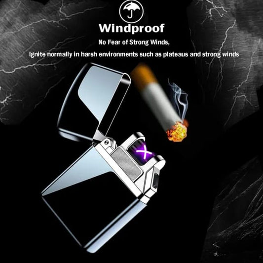 Mini Electric Lighter for Cigarette Double Plasma Arc USB Lighters Rechargeable Windproof Portable Easy to Put Into Pocket