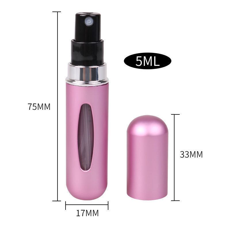  Mini Perfume Refillable Travel Atomizer, Portable Perfume Spray Bottle, Travel Perfume Scent Pump Case Fragrance Empty Spray Bottle for Traveling and Outgoing (5 Pack, 5ml) (5 Pcs)