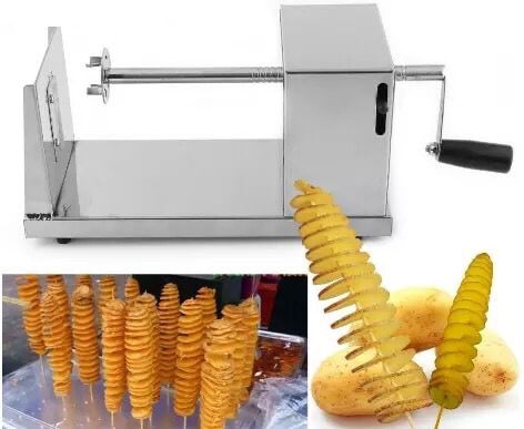 CGOLDENWALL Manual Tornado Potato Slicer Twisted Potato Slicer Spiral Potato Cutter Vegetable Cutter Cutting Machine (Full Stainless Steel Body)