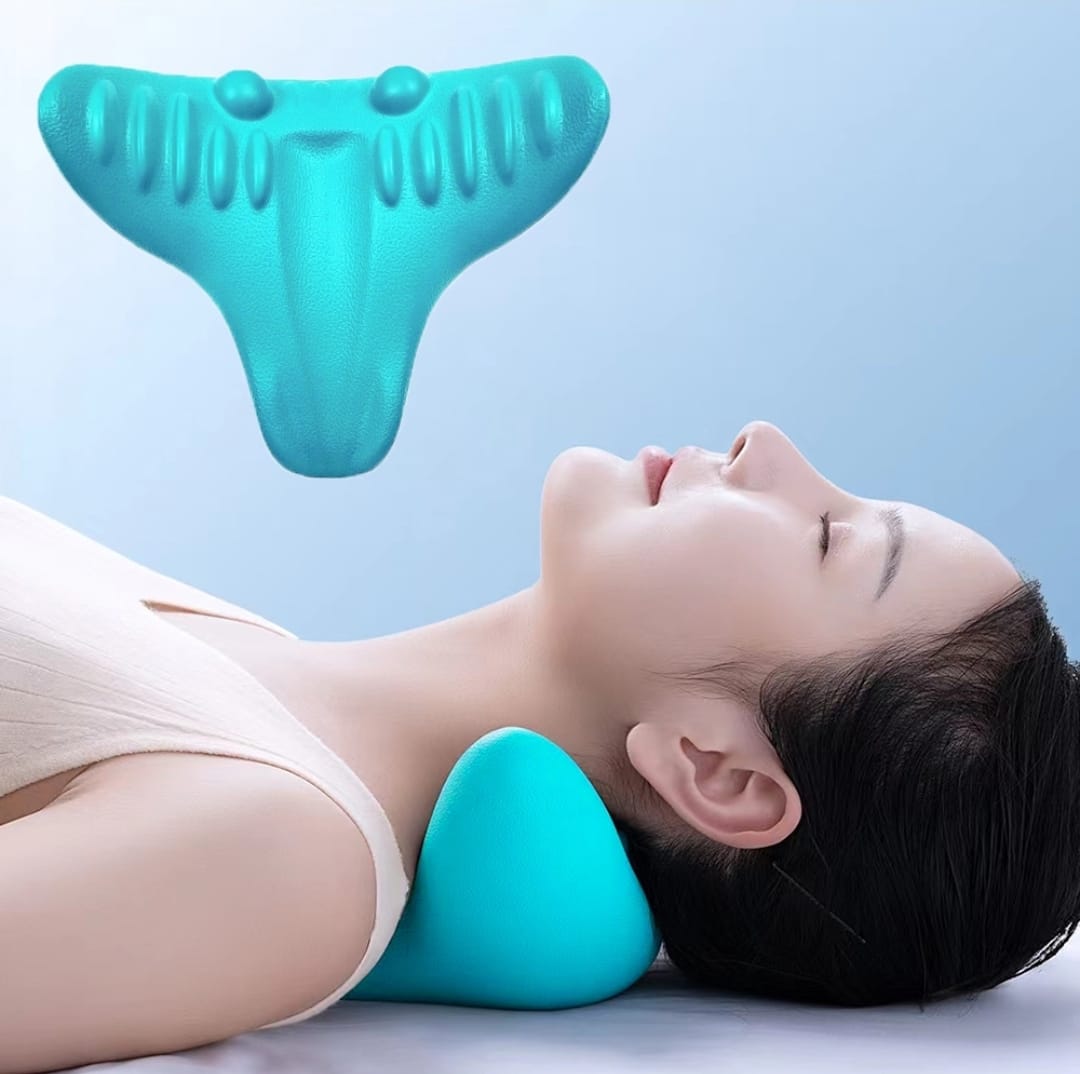 Neck and Shoulder Relaxer, Cervical Traction Device for TMJ Pain Relief and Cervical Spine Alignment, Chiropractic Pillow Neck Stretcher