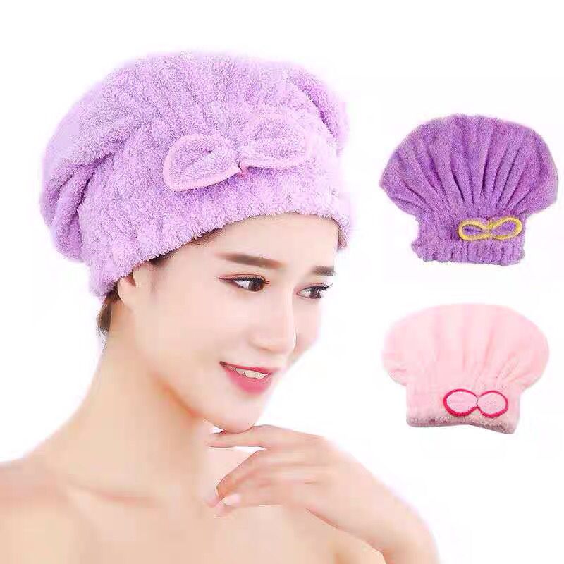 Microfiber hair towel turban towel Quickly hair drying towel Women Girls Ladies Absorbent shower cap Bathroom Products d2