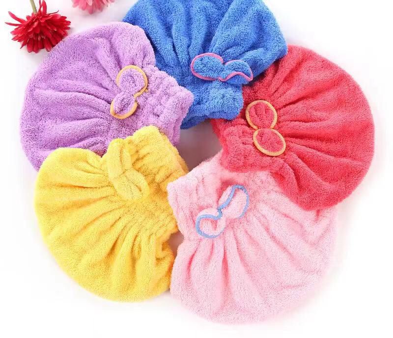 Microfiber hair towel turban towel Quickly hair drying towel Women Girls Ladies Absorbent shower cap Bathroom Products d2